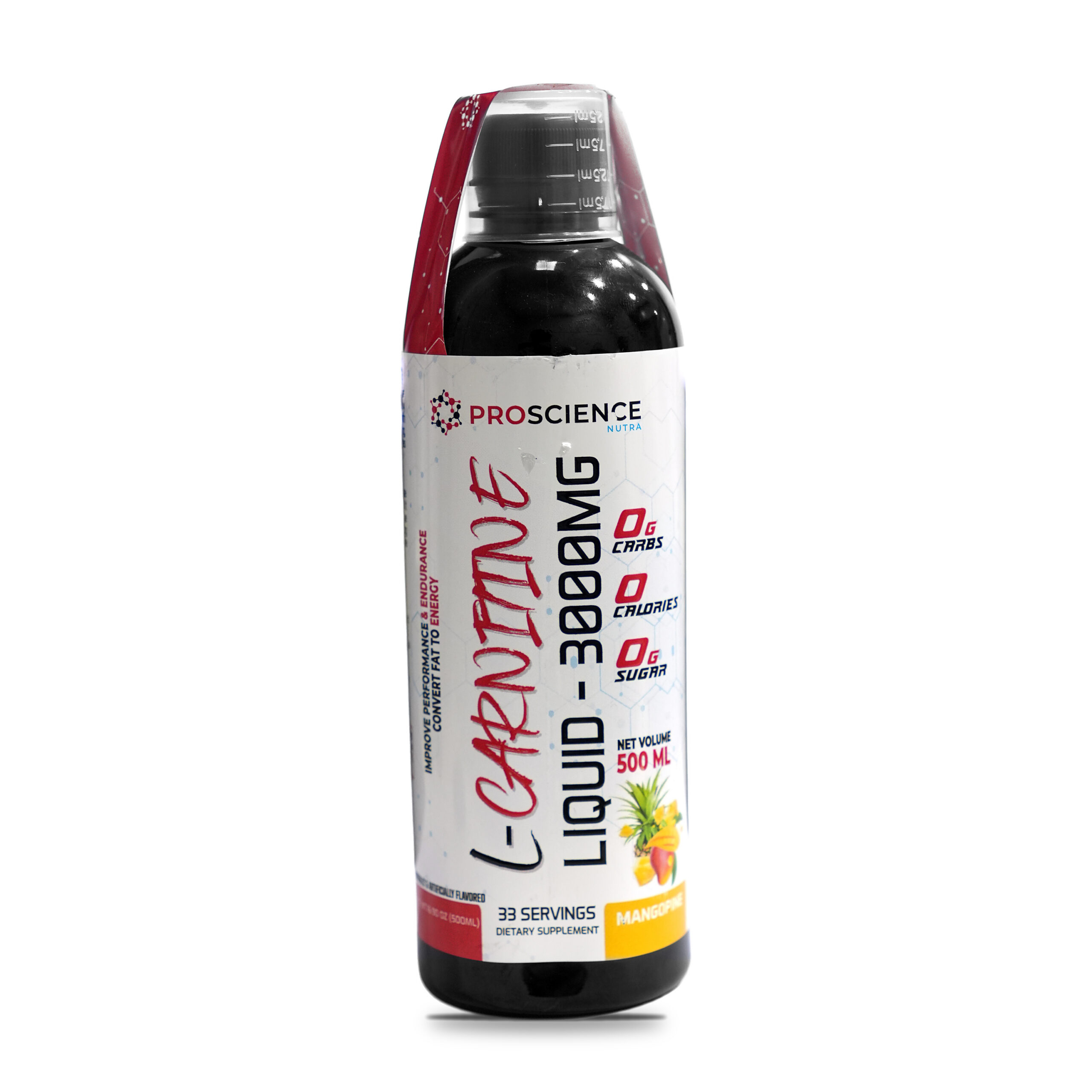 ProScience Nutra L-Carnitine Liquid 3000mg 500 ml Mangofina bottle, front
